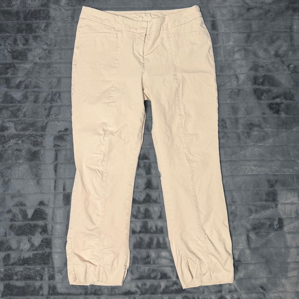 Investments Essentials Beige Straight Leg Chino Pants Womens 10R Stretch Khaki